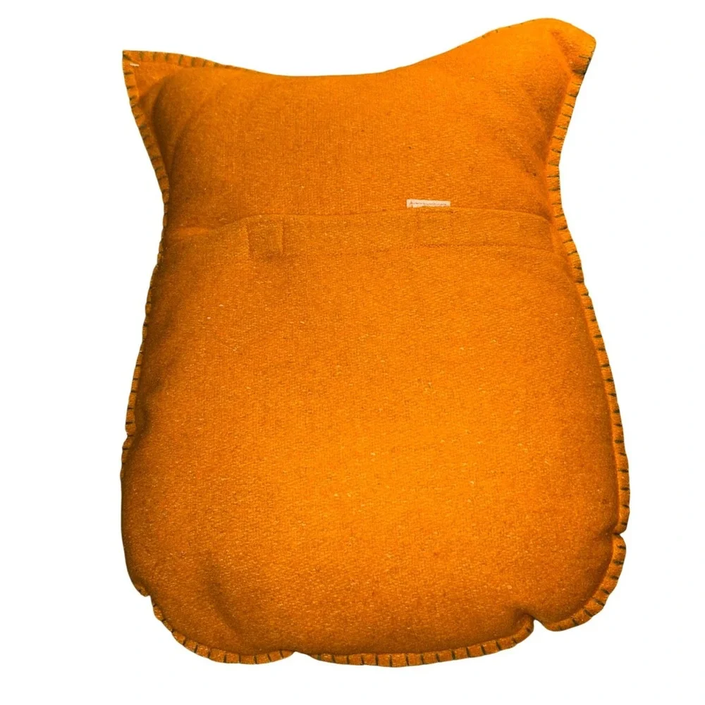 Owl Imax Worldwide Imports Embroidered Wool  Decorative Throw Pillow Orange Grey